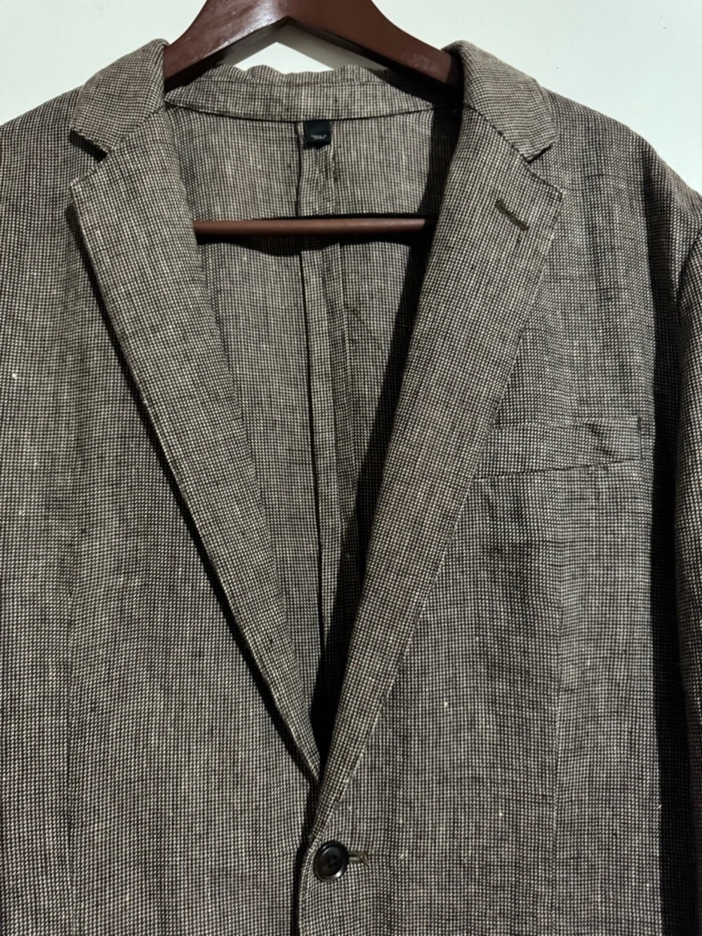 J. Crew brown Irish linen sport coat jacket 42R Baird Mcnutt two button closure